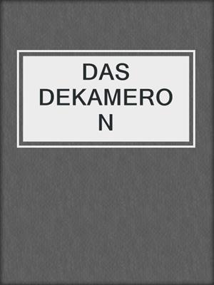 cover image of DAS DEKAMERON